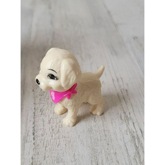 Golden retriever mini pet pink bandana 4 toy figure - Picture 2 of 5